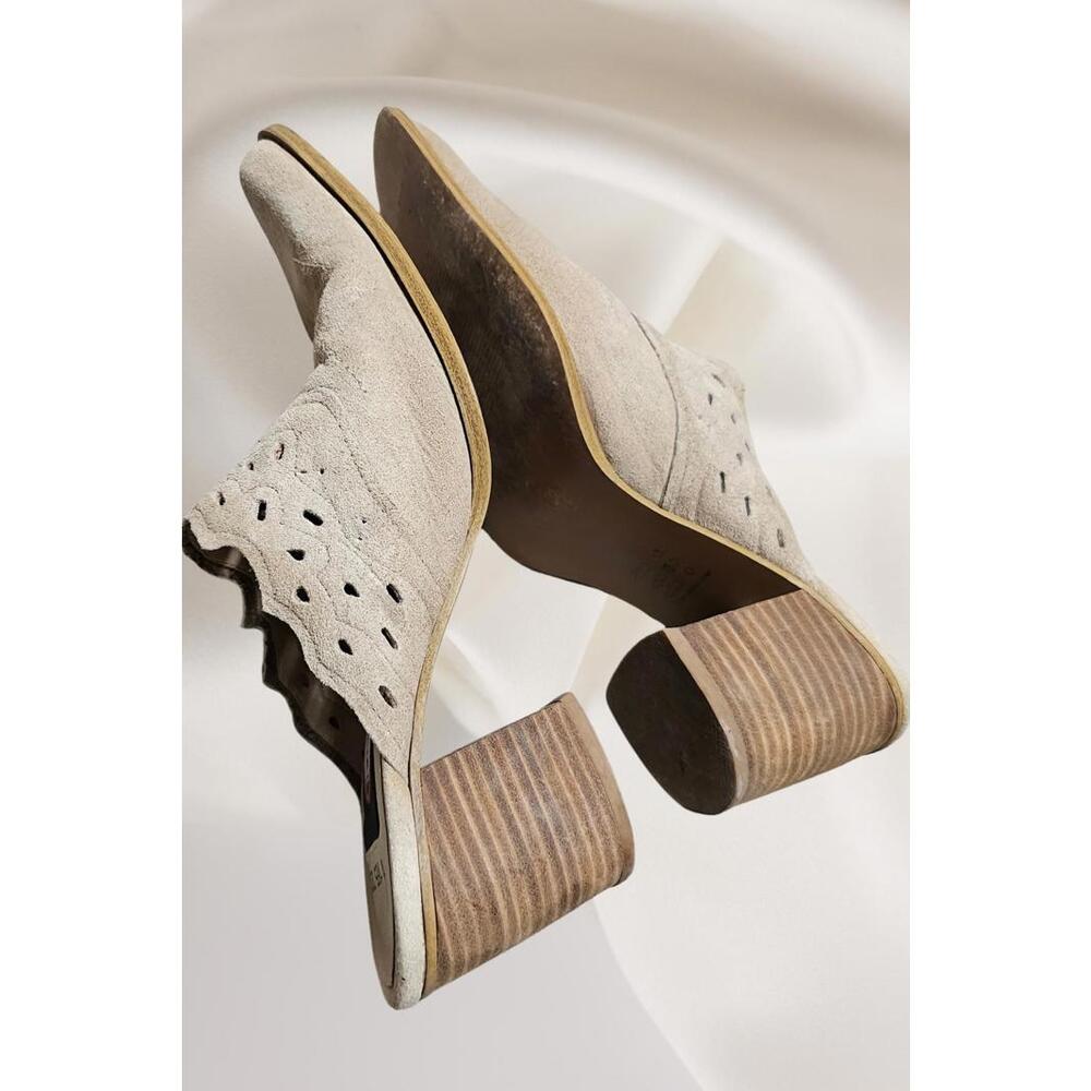 Vintage Graceland suede western cowboy clogs with heel tan color size 8 - Picture 4 of 7